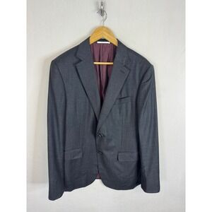 Pal Zileri Henry Singer Mens Wool Silk Linen Blazer Charcoal Grey Italy 54 / 44R